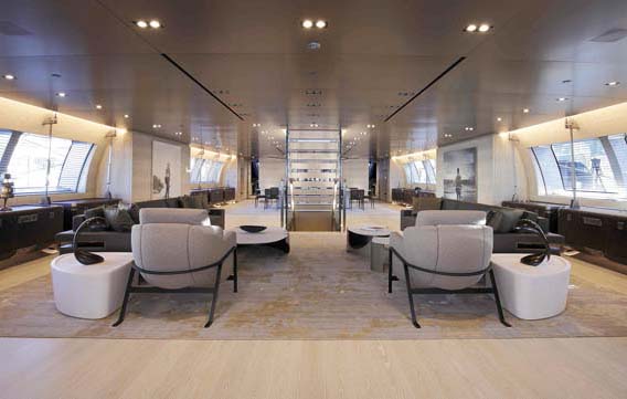 The interior of the sixth largest private yacht in the world - Sybaris