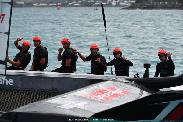 men on catamaran