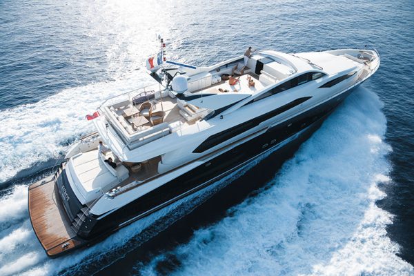 A superyacht cruising at top speed