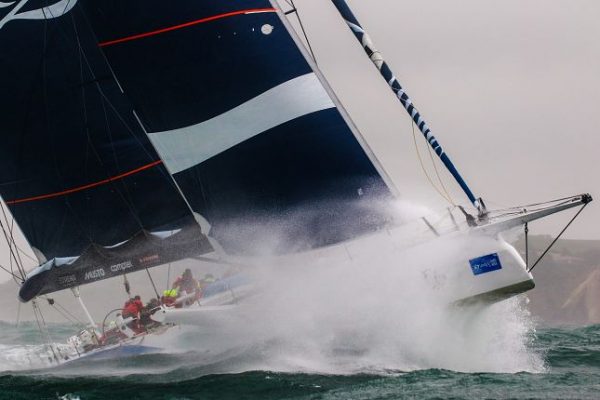 A maxi racer taking part in Cowes Week