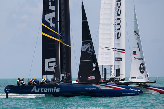 Two sailing catamarans go head to head in Bermuda