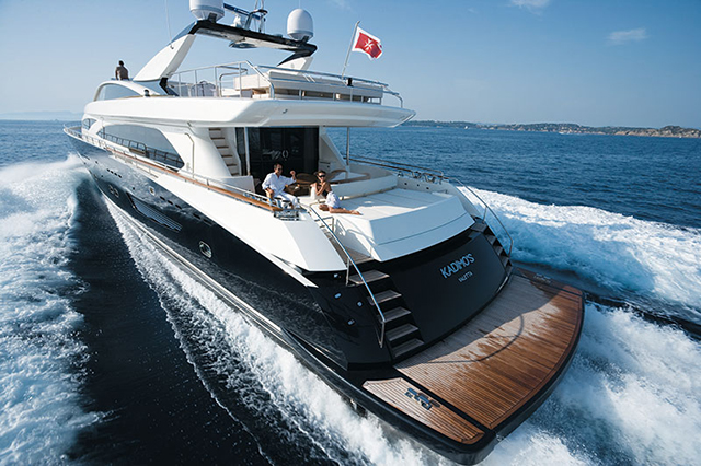 Aft view of a Couach superyacht