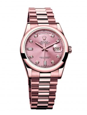 pink metal strap watch