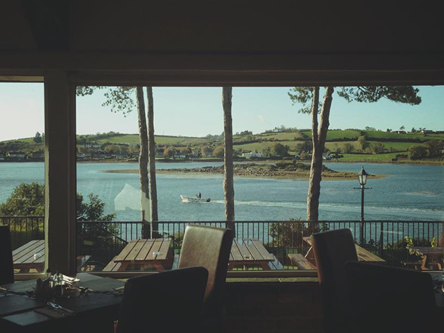 View from a pub onto a lough