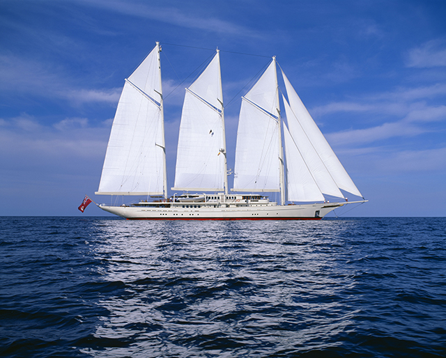 SY Athena sailing on blue seas