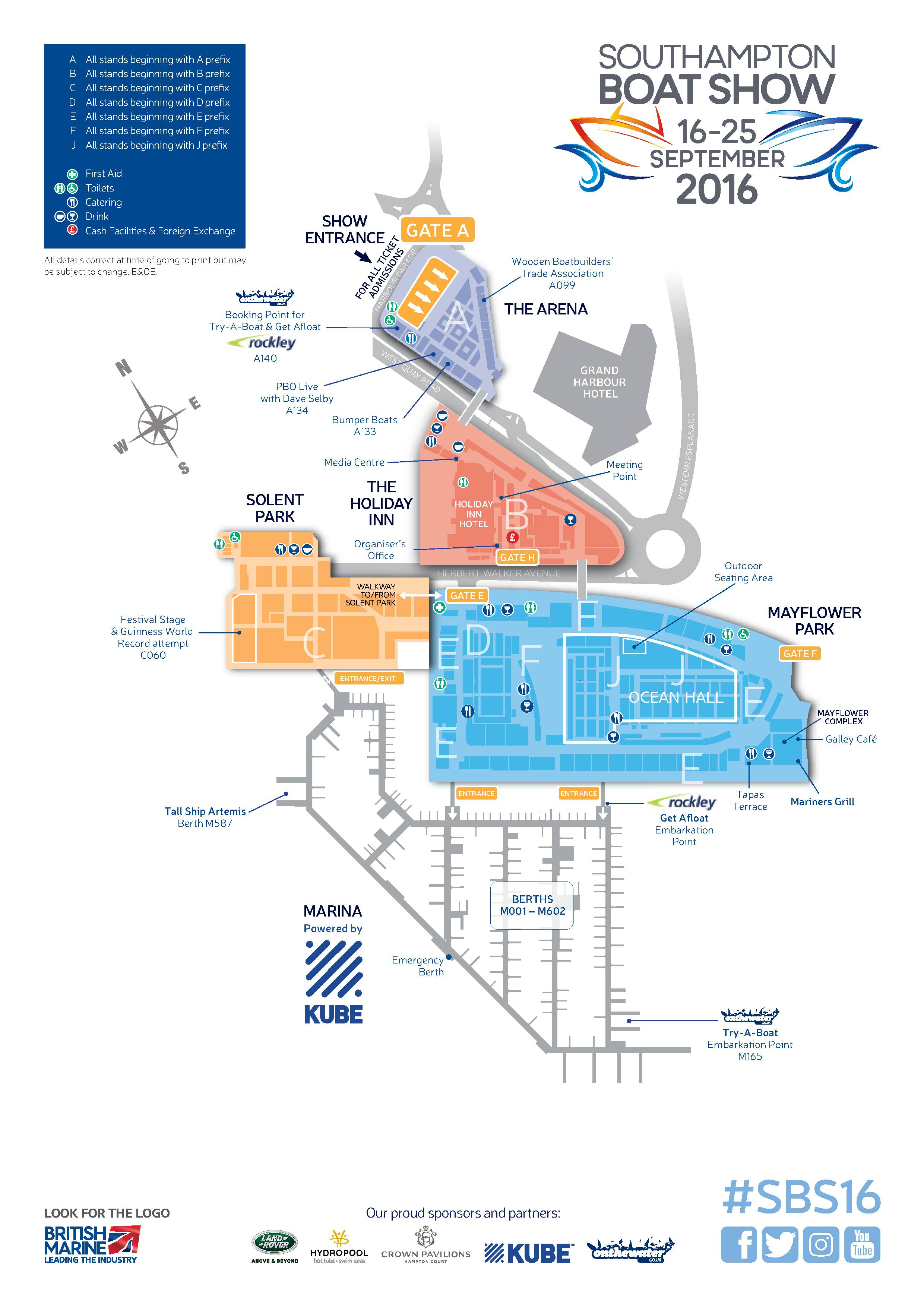Southampton Boat Show 2016 map larger size