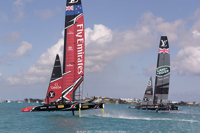 Two America's Cup boats fight it out with disappointing results for Land Rover BAR