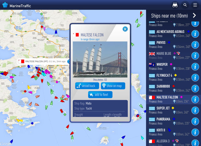 Marine Traffic app