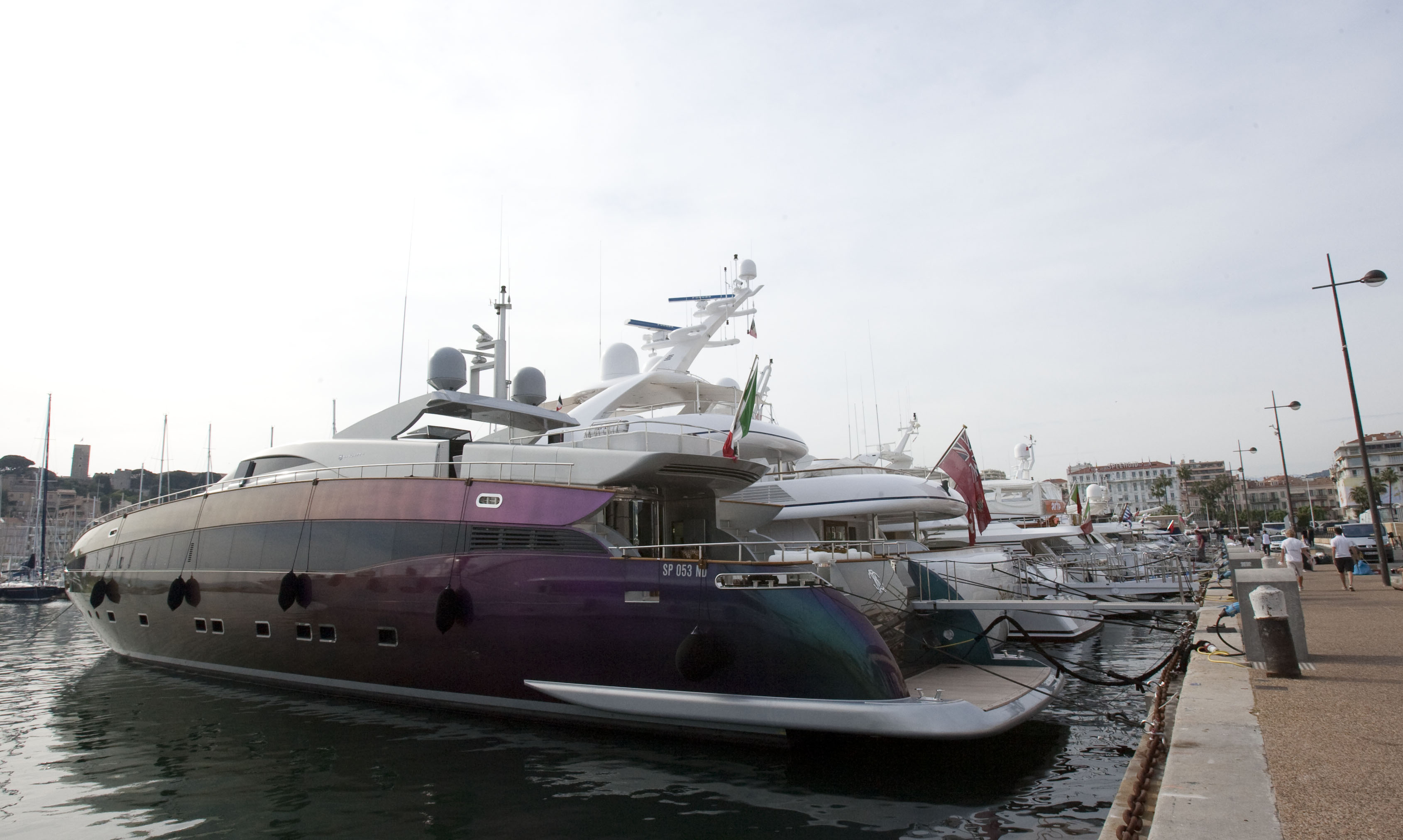 Roberto Cavalli yacht Baglietto docked at Cannes