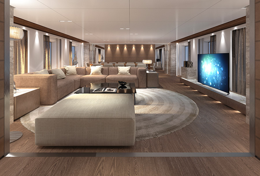Interior of Tankoa Elettra Superyacht render