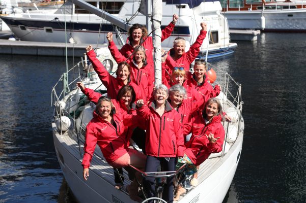 Tracy Edwards and the Whitbread Round the World Race crew aboard Maiden