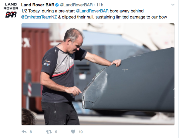 A tweet from Land Rover BAR