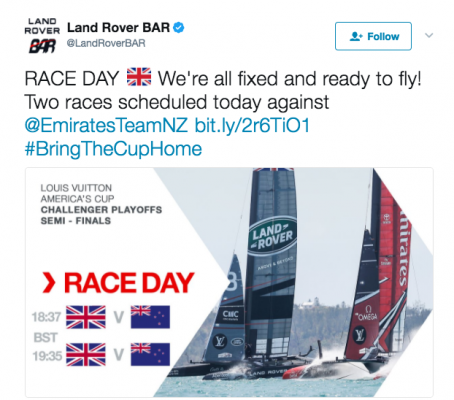 land rover bar's tweet