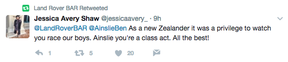 A tweet from a New Zealander after the British are knocked out of the Americas Cup